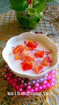 西米露牛奶木瓜汤的做法步骤7