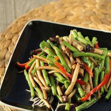 茶树菇炒豆角